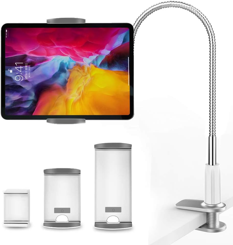 Heavy Duty Aluminum Tablet Holder,360° Adjustable Phone Tablet Stand