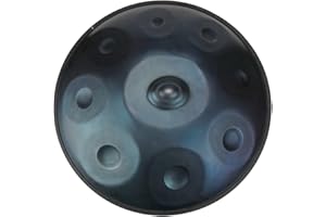 "Lark Music" hand pan in D Minor 9 notes steel hand drum + Soft Hand Pan Bag (22.8" (58cm), Deep Blue (D Minor)
