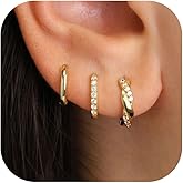JUNVirtuous 925 Sterling Silver Hoop Earrings for Women Hypoallergenic Silver Small Huggie Hoop Earrings for Women Stack Sets for Multiple Piercing Trendy Jewelry aretes de plata 925 para mujer