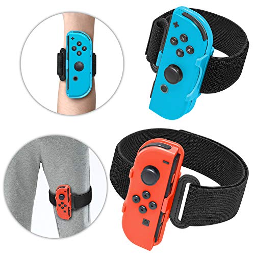 Wrist Band for Nintendo Switch Just Dance 2019 and Leg Strap for Switch Ring Fit Adventure Game, Adjustable Elastic Sport Movement Leg Fixing Strap and Wrist Dance Band for Nintendo Switch Games