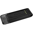 Kingston DataTraveler 70 32GB Portable and Lightweight USB-C flashdrive with USB 3.2 Gen 1 speeds DT70/32GB, Black
