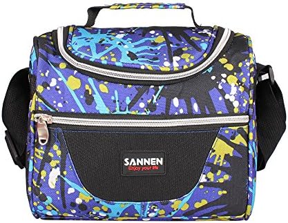 Tengling Reusable Lunch Box Insulated Lunch Bag Tote with Zip Closure,Cooler Bags for Work Men Women Adults Kids With Adjustable Strap 7L-c