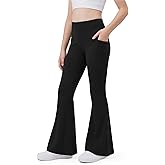 Stelle Girls Flare Leggings Bell Bottoms Yoga Pants with Pockets High Waisted Bootcut Dance Pants