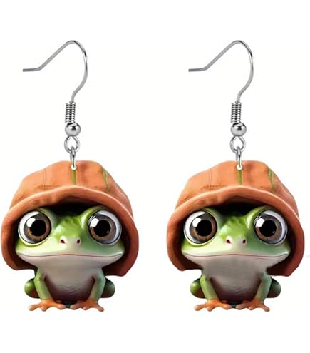 Trendy Cute Big Frog Dangle Earrings Girls Party Gifts - Australia