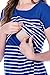 Smallshow Women's Maternity Nursing Tops Breastfeeding T-Shirt Large Blue