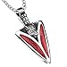 BestAmulets Wolf Necklace for Women or Men - Arrowhead Steel Pendant Jewelry - Sparkling Red - 18 Inch