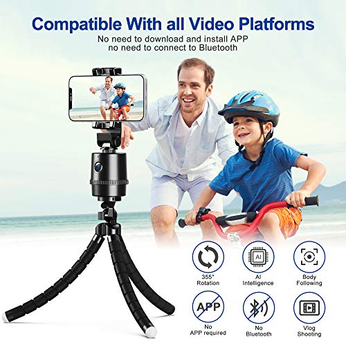Auto Tracking Selfie Stick,355° Rotates Smart Face & Object Tracking