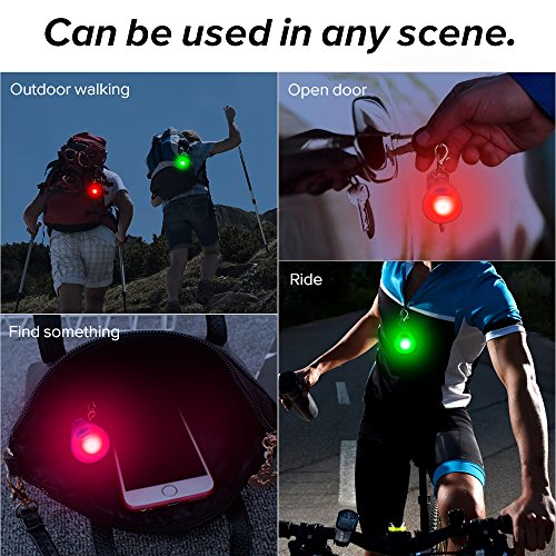 Higo LED Dog Tags, Pack of 3PCS Light Up Clip-on Pet ID Tags Key-Chain, Glow in The Dark Blinking Dog Safety Light Pendants Make Your Dogs Visible& Safe at Night (Red, Pink, Green) - Thumbnail 3