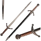 COSWOR 40.5" Celtic European Medieval Knight Sword with Scabbard for Cosplay, Collection