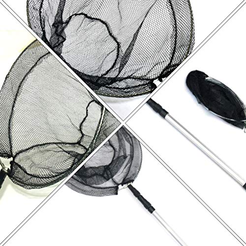 Yardwe Kescher Bodenkescher Teleskop Angelkescher Klappbar Mesh Kescher Fischernetz Fischernetz Fliegenfischen Angeln Zubehör 150 cm Schwarz – Bild 8