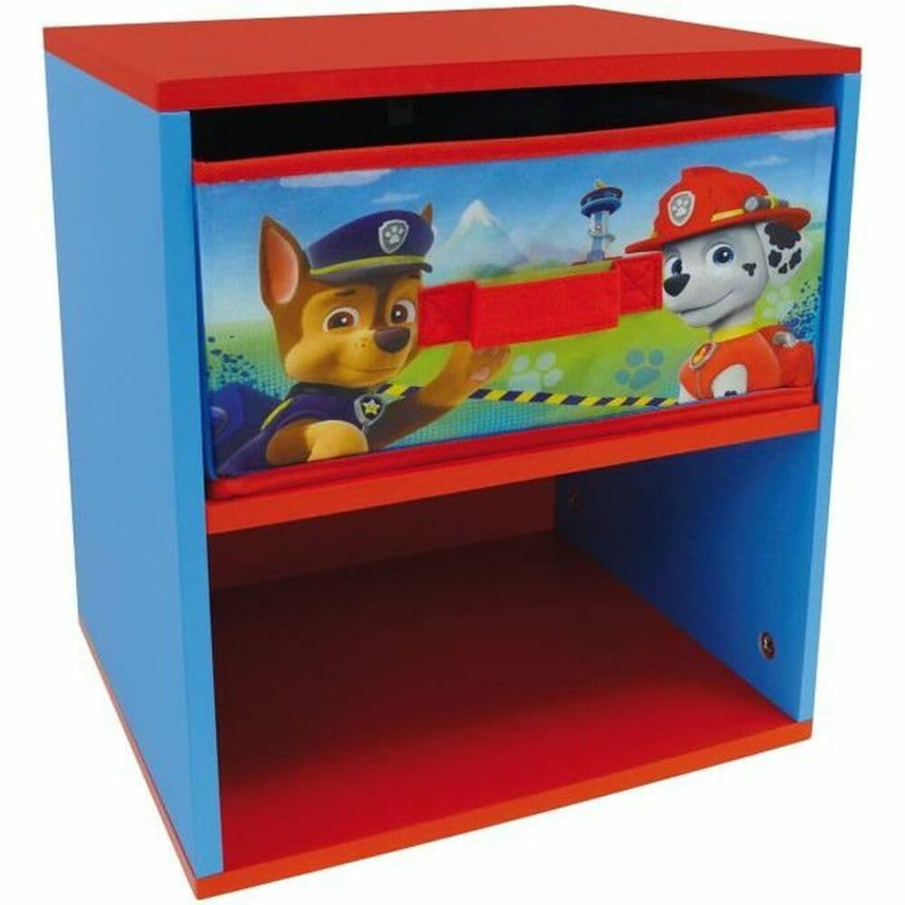 FUN HOUSE 712533 PAW Patrol Children's Bedside Table with Drawer MDF Wood/Blue non-woven fabric 33 x 30 x 36 cm