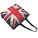 icolor British Flag Beach Eco Friendly Market travel Sports Handle case Bag Shopping Large Grocery shoulder bag Reusable Portable Storage HandBags Convenient Shoppers Tote YGWB-24