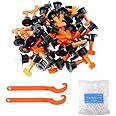 Tile Leveling System Kits with 100pcs Tile Leveler Spacers, 500PCS Tile Spacer and 2 Wrenches, Reusable Spacer Flooring Level Tile levellers Set System Construction for Builing Walls & Floors