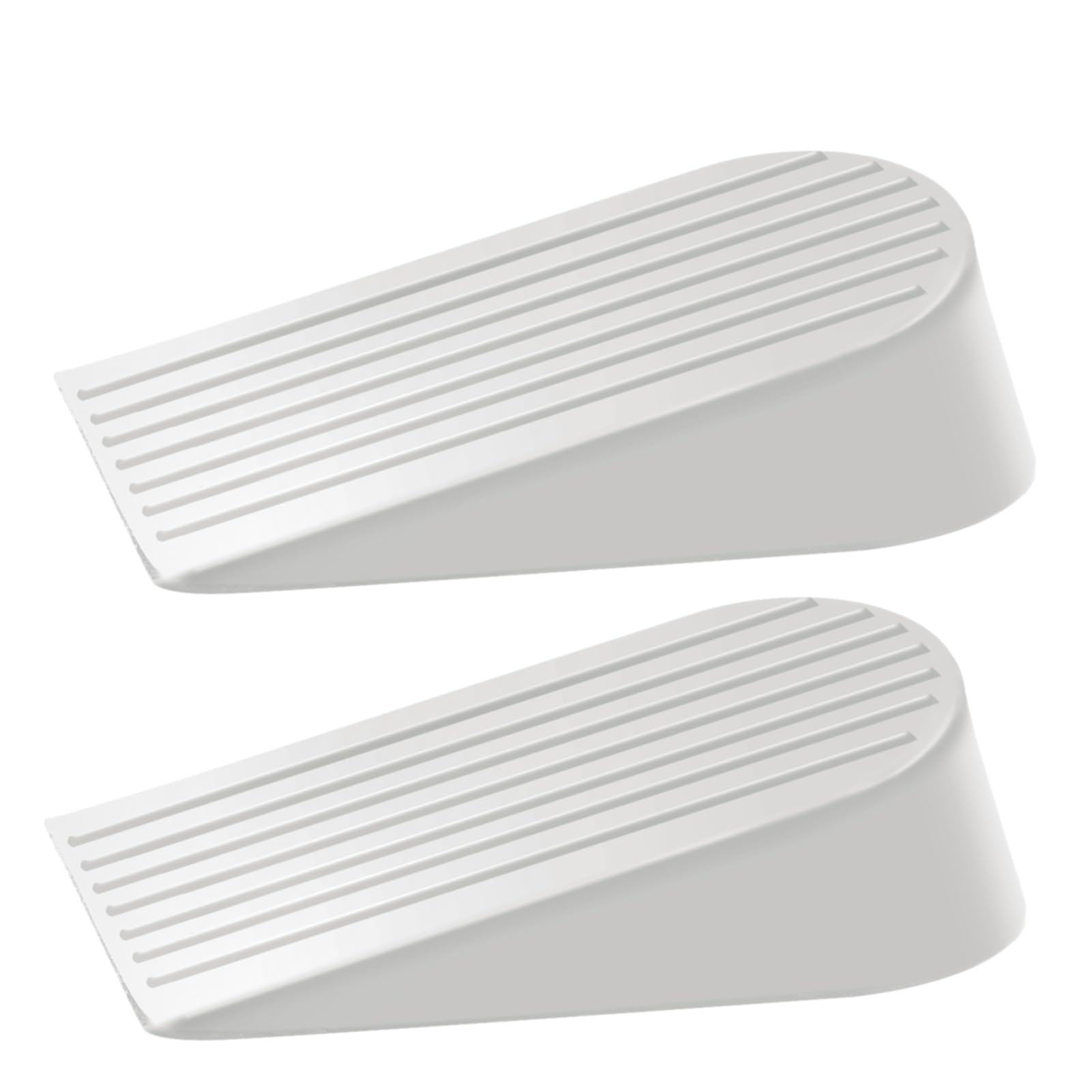 TOKPLNU Door Wedges, 2 Pack Extra Large Rubber Door Stoppers Heavy Duty Door Wedge Stoppers for Floor, Non-Slip Door Stop Holder for Patio, Outdoor, Homes, Schools, Offices, Garage, White