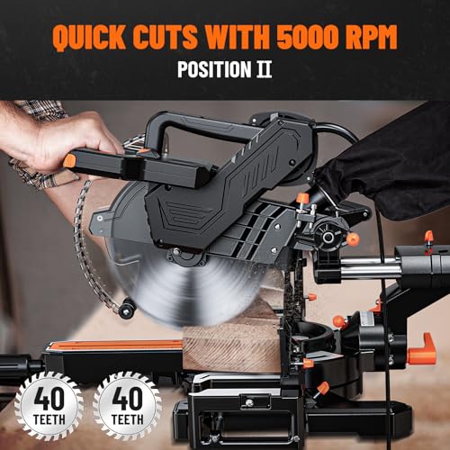 DOVAMAN 10-Inch Dual-Bevel Sliding Miter Saw, 15-Amp, 2-Speed photo 12