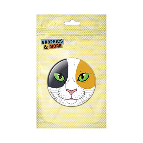 Calico Cat Face Pet Kitty Pinback Button Pin Badge - 1 Inch Diameter