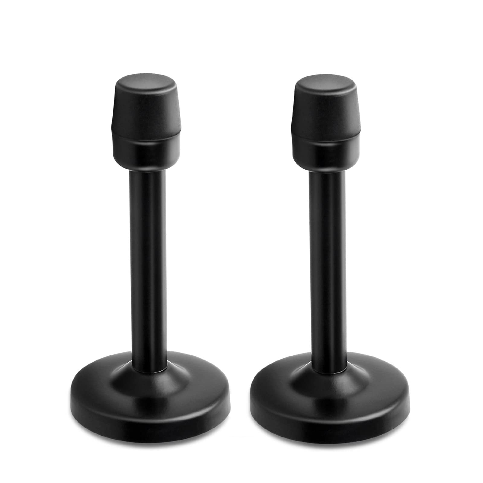 TOKPLNU Door Stopper, 4 Inch Wall Mounted Door Stop, Heavy Duty Stainless Steel Black Door Stops Wall Protector with Rubber Tip Bumper, Long Door Stoppers for Skirtings, Patio, Outdoor — image 1