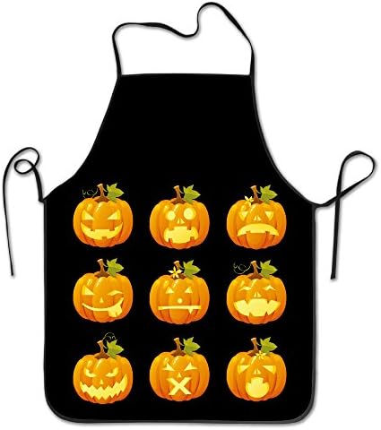 Unisex Halloween Pumpkin Smileys Emojis 9 Kitchen Apron Cooking Cafe Apron