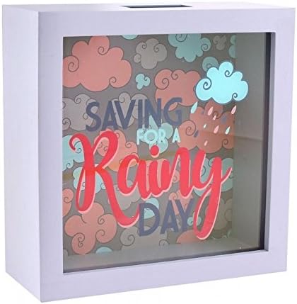Saving For A Rainy Day Money Box (One Size) (White)