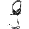 HamiltonBuhl Motive8 Mid-Sized Multimedia Headset with in-line Volume Control, Black