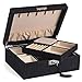 SONGMICS 2-Layer Jewelry Box, Lockable Jewelry Organizer, with Necklaces Hooks, Watch Cubes, Covered Compartment, Removable Divider, Thickened Frame, Black UJBC235BK