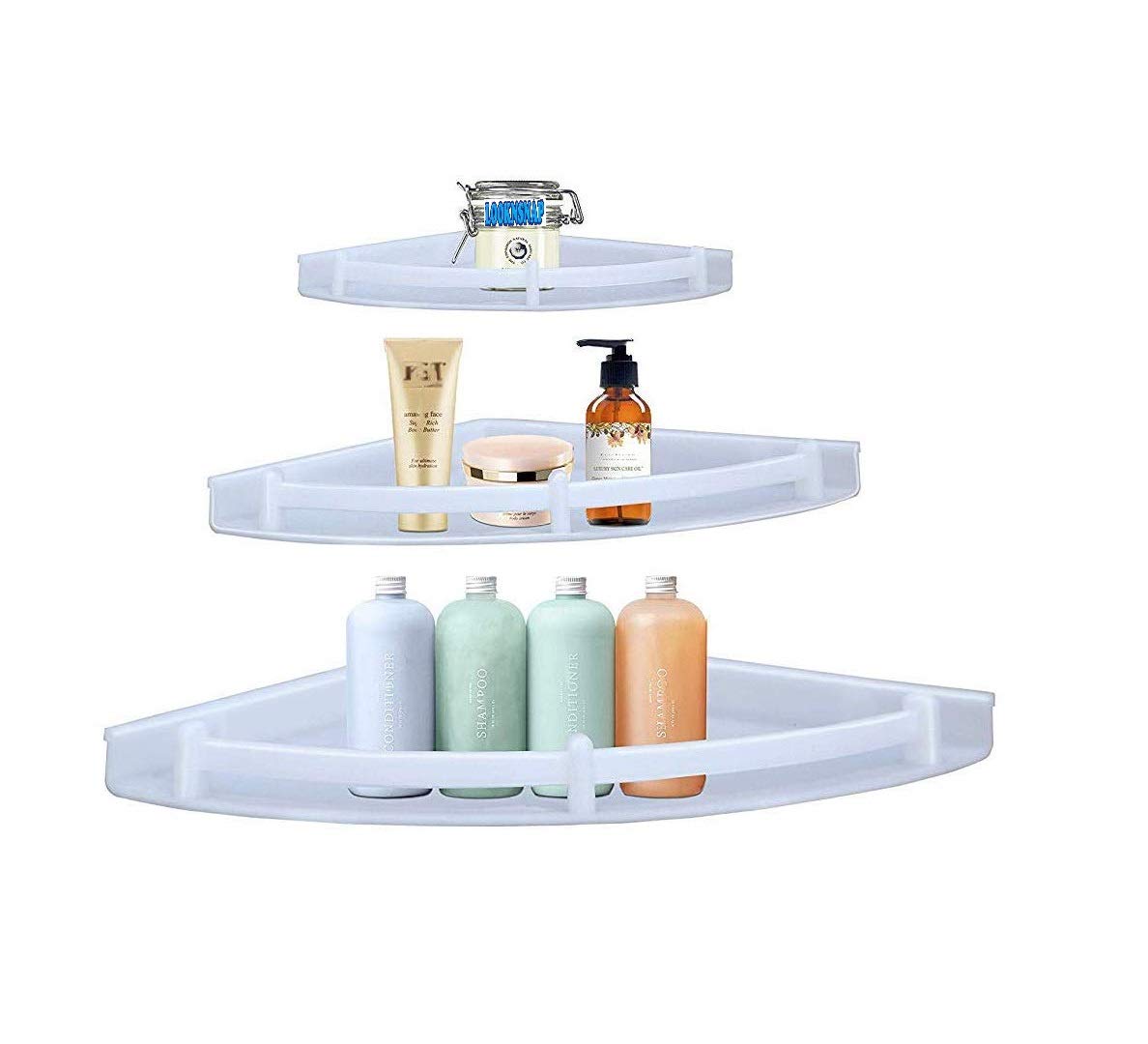 Looknsnap Small Corner Set Of 3 Unbreakable Plastic Bathroom