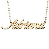 HUAN XUN Dainty Adriana Name Necklace Personalized