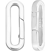 SUNNYCLUE 1 Box 2Pcs Metal Spring Clasps Spring Snap Clip Link Hooks Mini Sterling Silver Carabiner Clips Split Rings Keyring Buckle for Jewelry Making Bracelets Bag Purse Handbag Strap Leather Crafts