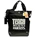 Teacher Peach Commuter Tote Bag - Convertible Cross Body Bag with Pockets, Organizers, Zippers, and Laptop Sleeve - Best for Teacher Appreciation or New School Teacher Gifts for Women - Black