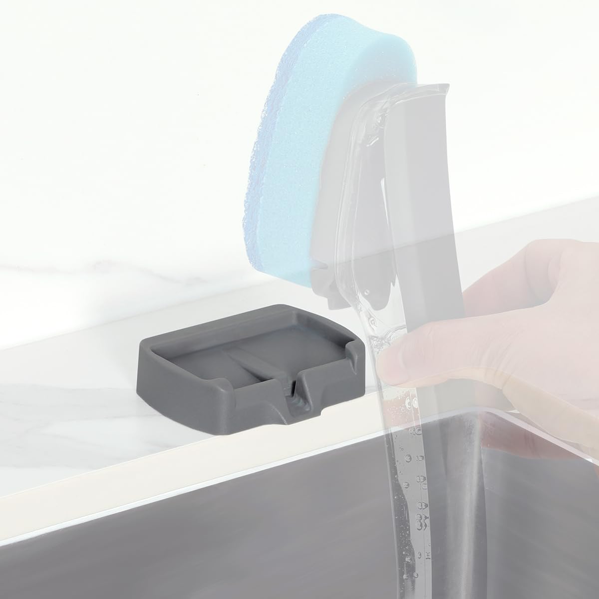 Photo 1 of LANMU Dish Wand Holder Compatible with Scotch-Brite Dishwand Only, Compact Dish Brush Caddy with Drain Spout for Kitchen Sink Organizer, Fits Sink Deeper Than 7inches (Dishwand Not Included)