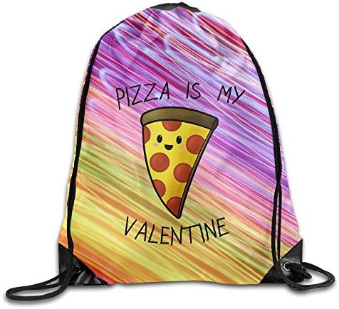 Pizza Is My Valentine Drawstring Gym Sport Bag, Large Lightweight Gym Sackpack Backpack For Men And Women