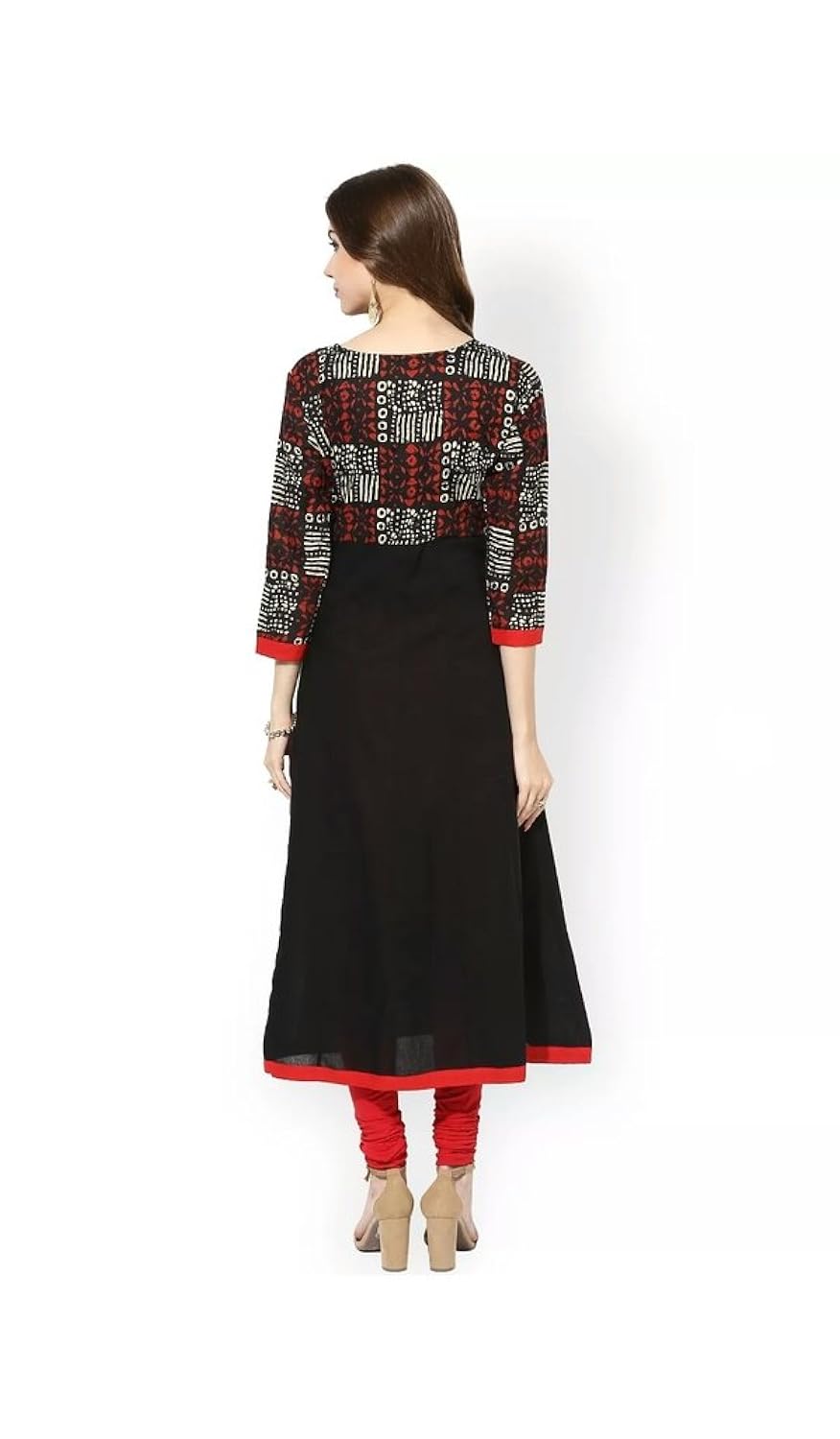 anjushree choice women's black cotton anarkali kurti