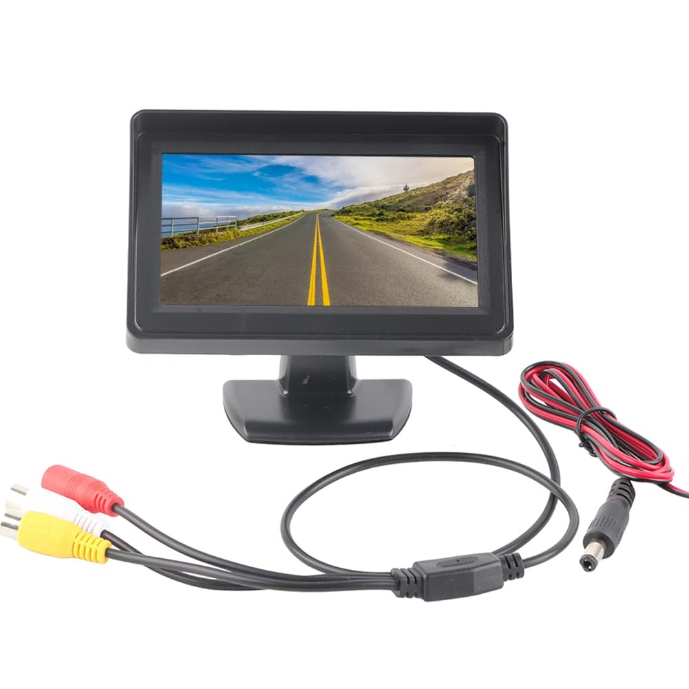 Yoidesu Backup Camera Monitor Kit, 4.3 Inch LCD, Black, Waterproof Rearview Reversing Camera Monitor, Car SUV Van Truck