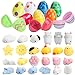 WATINC 24 Pcs Easter Eggs Filled with Mochi Squishy Colorful Cute Animal Squishy Kawaii Mini Soft Squeeze Toy Fidget Hand Toy for Kids Stress Relief Decoration Simulation Lovely Toy