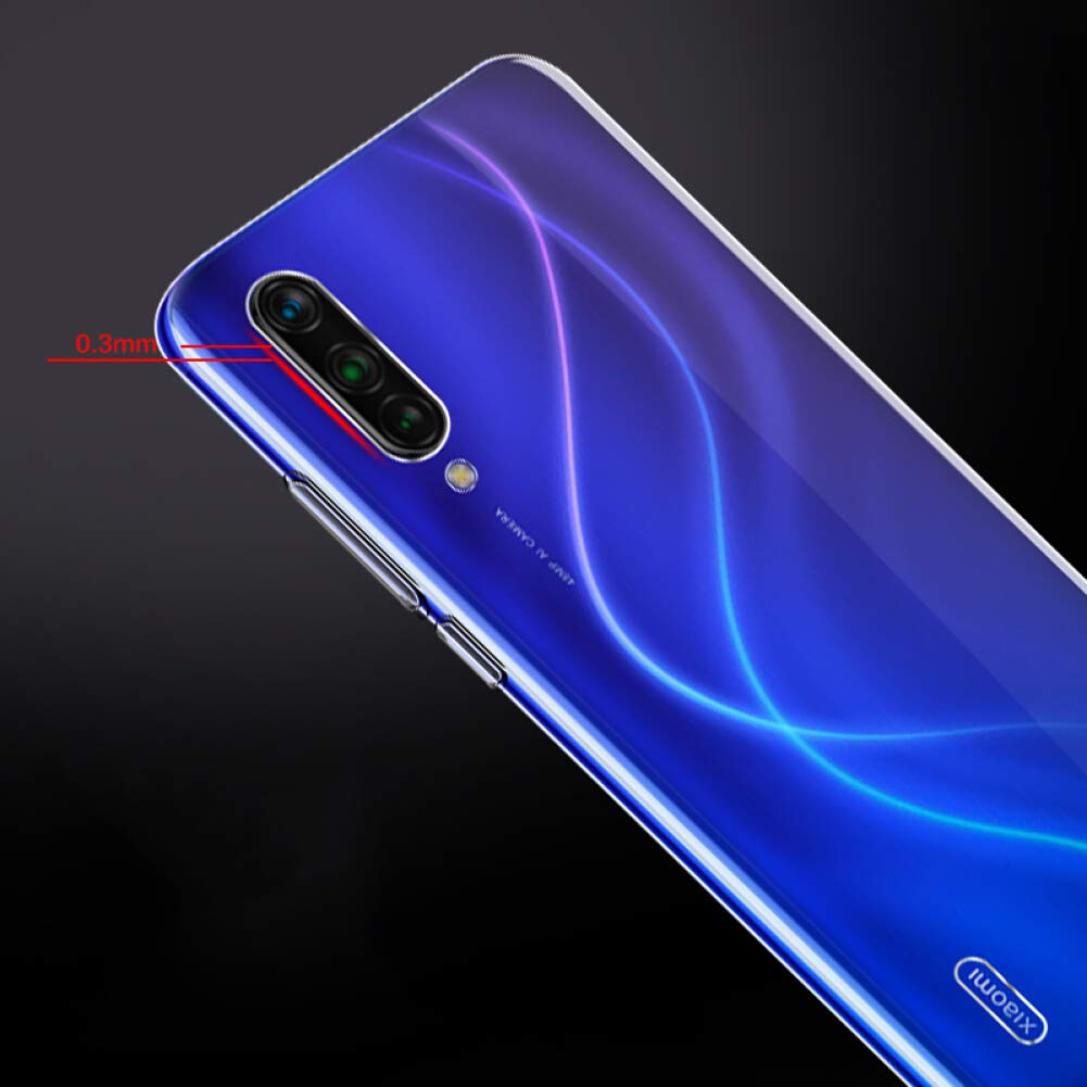 UCMDA Cover per Xiaomi Mi 9 Lite & Pellicola Protettiva in Vetro Temperato, Custodia Mi 9 Lite Silicone Morbido, Anti Graffio Pellicola Protezione per Xiaomi Mi 9 Lite