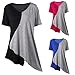 Women Plus Size Clothing, Misaky Short Sleeve Patchwork Blouse Shirt Tunic Tops