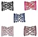 Lovef Crystal Bow Elastic Double Combs with Plastic Flowers Hair Clips, Hair Holder/Ez Comb 4pcs