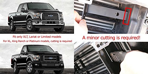 iJDMTOY Complete High Power LED Light Bar w/ Lower Bumper Insert Area Mounting Brackets and Wiring Switch For 2015-up Ford F-150 XLT, Lariat or Limited
