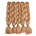Lady Corner Ombre Braiding Hair 24inch Jumbo Braids High Temperature Fiber Synthetic Hair Extension 5pcs/Lot 100g/pc for Twist Braiding Hair (24inch(Pack of 5), Strawberry Blonde)