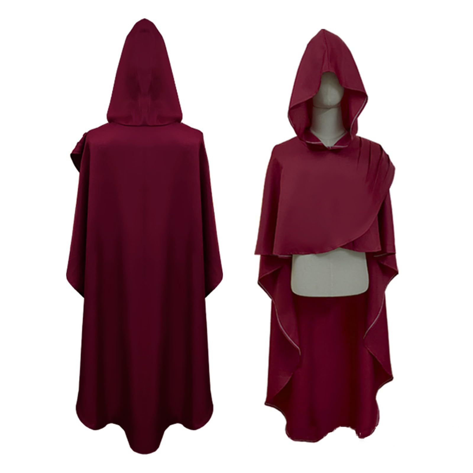 Halloween Cosplay Costume Hooded Cape Cloak Medieval Viking Knight Hooded Robe Cowl Cape Gothic Witch Wizard Vampire Costume Fancy Dress Cosplay Cape Cosplay Pretender Outfit Parent-child Size