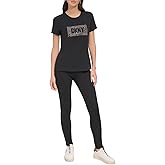 DKNY Women's Logo Studded T-Shirt, Black