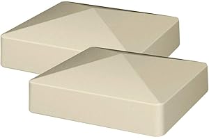 DAONEG 2-Pack Tan PVC Vinyl 5 inch x 5 inch External Pyramid Post Cap
