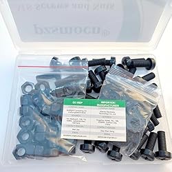 Pzsmocn 90 Pieces/30 Sets M8*20 mm Plastic Black