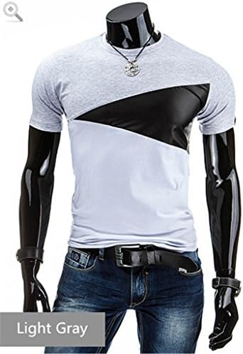 Robin Santiago NEW Designs Men T Shirt Slim Fit Crew Neck T-shirt Men Short Sleeve Shirt Casual t-shirt Men Short Shirt Light Gray XL