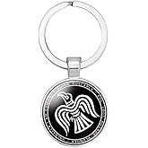 vmcoatdu Viking Compass' Nordic Rune Key Chain Keyring Gift Men Women Keychain Stainless Steel and Inlaid Glass Materials