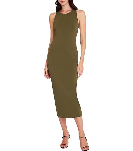 CLUB MONACO Women's Ribbed Cross Back Dress, Black/Noir, X-Small : Clothing, Shoes & Jewelry