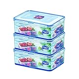 (Pack of 3) LOCK & LOCK Airtight Rectangular Food Storage Container 87.92-oz/10.99-cup