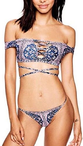 Dahanyi SpeacialWomen Swim Beach Wear Print Bandage Swimsuit (S) as pictureSmall Sexy