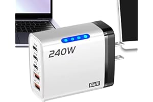 Ayammahic Charger Block | 240W Fast Charging Block | 5-Port Phone Charger with Indicator Light,for Smartphone Tablet Home Tra