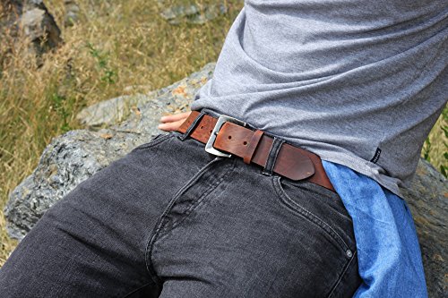 Hoffebelts Men's Leather Belt Bruce (Medium)